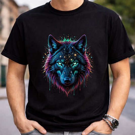 Neon Night Wolf Unisex T-Shirt