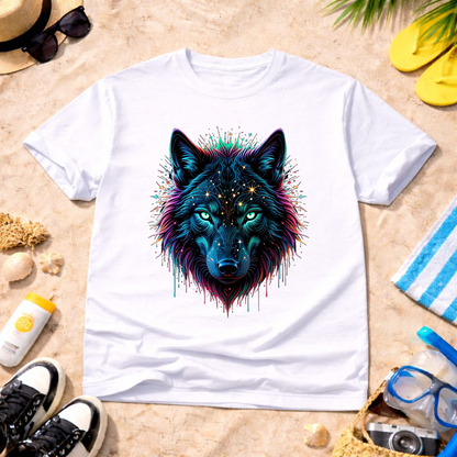 Neon Night Wolf Unisex T-Shirt