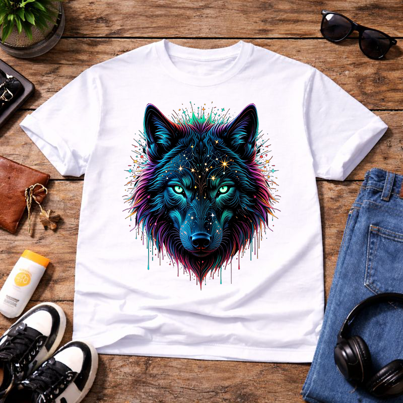 Neon Night Wolf Unisex T-Shirt