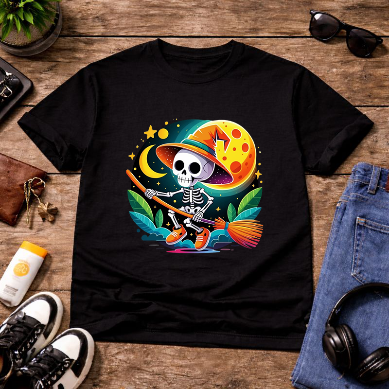 Moonlight Witch Skeleton Unisex T-Shirt